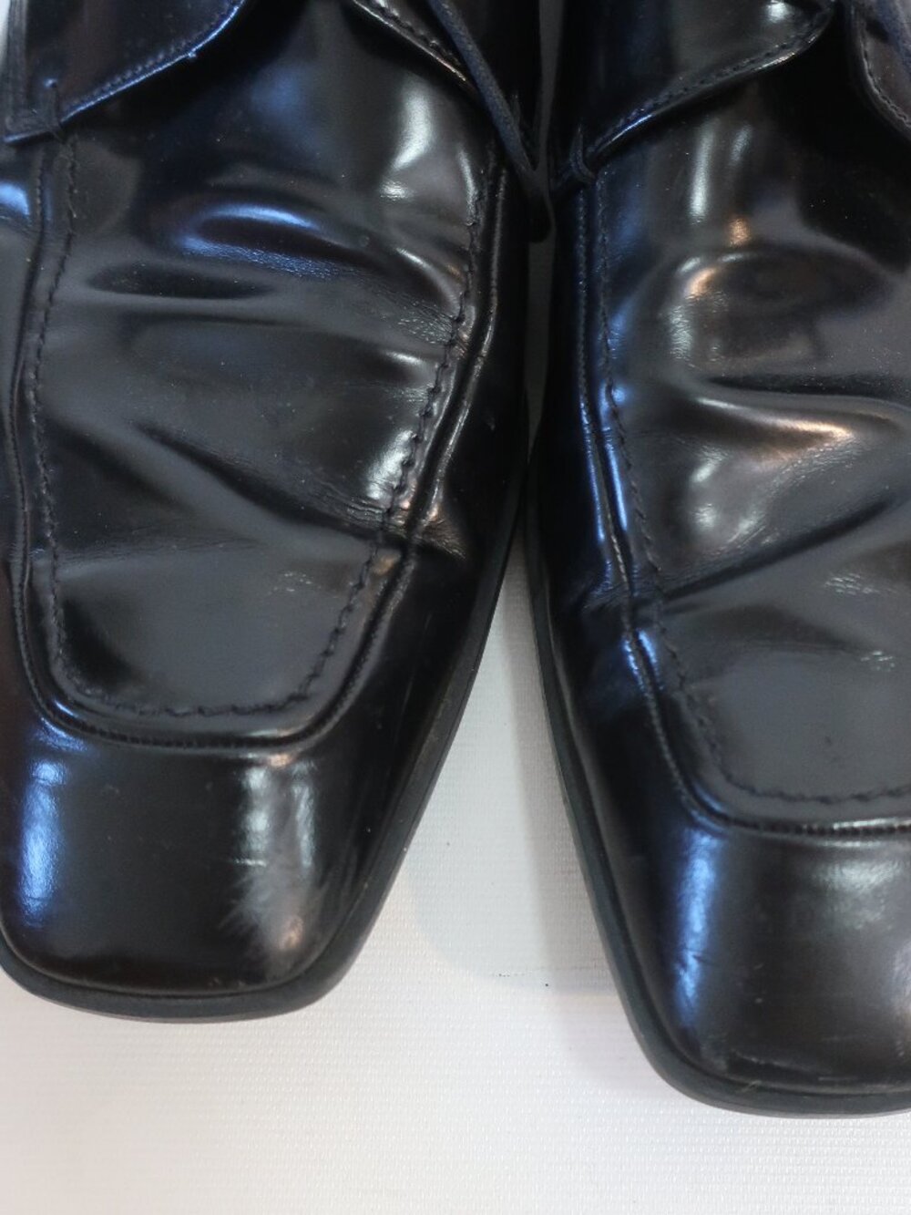 Mens Prada Black Leather Square Toe Oxford Lace Up Shoes 11 - Picture 16 of 16
